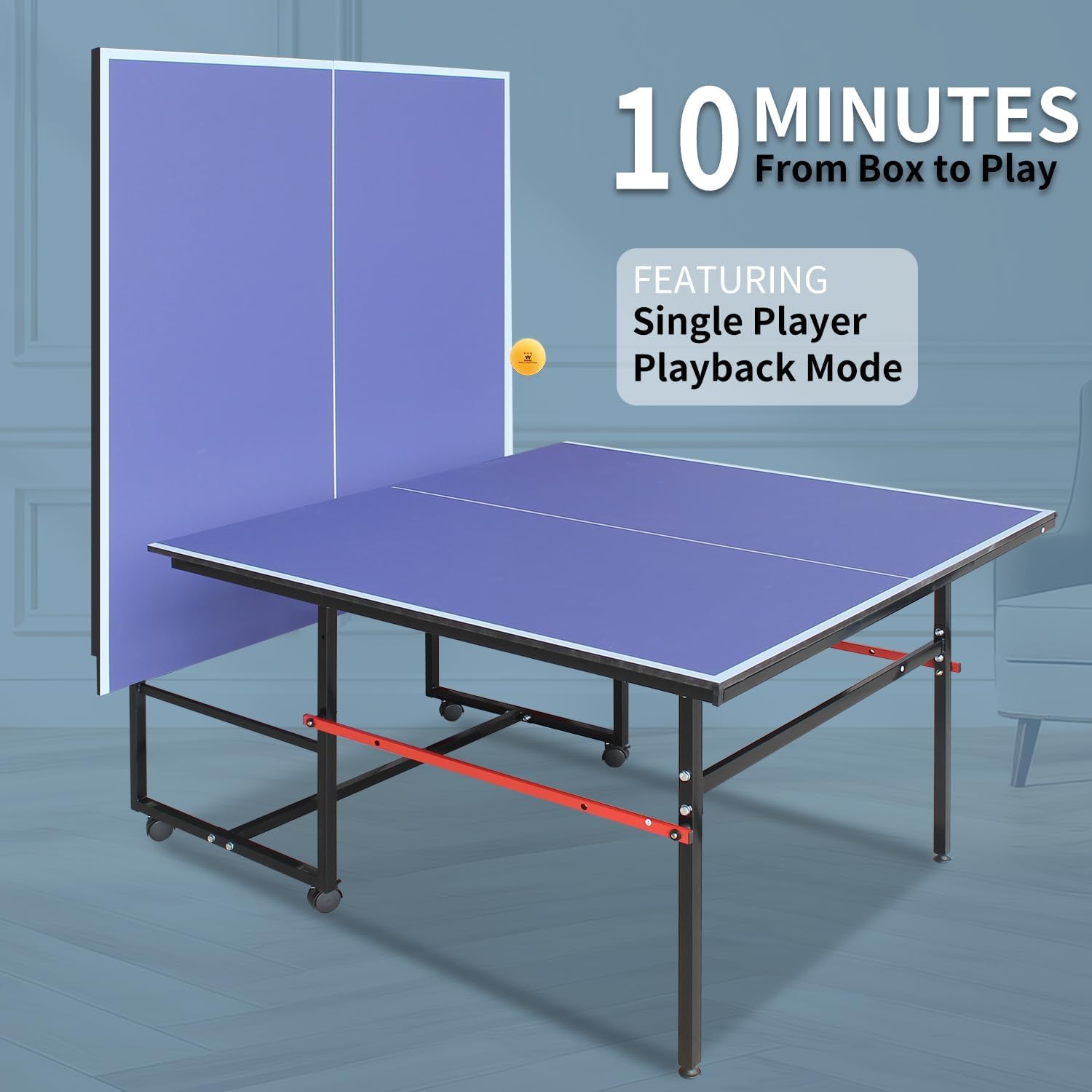 8 ft Portable Ping Pong Table， - Table Tennis Olympics ulasan dan harga